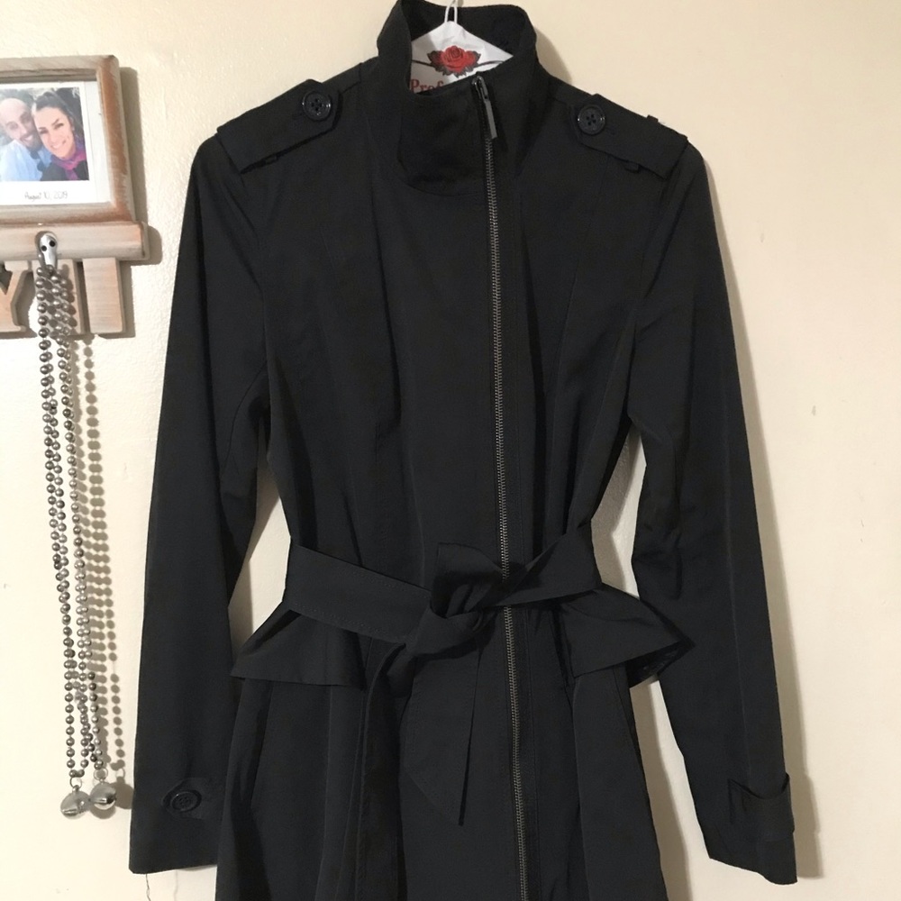 Armani Exchange black trench coat. XS